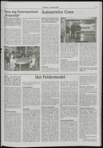 Wijks Nieuws / Bunniks Nieuws, 1 november 2000 (nr. 44, jrg. 36)