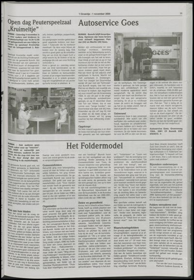 Wijks Nieuws / Bunniks Nieuws, 1 november 2000 (nr. 44, jrg. 36)