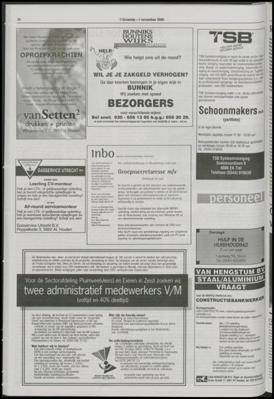 Wijks Nieuws / Bunniks Nieuws, 1 november 2000 (nr. 44, jrg. 36)