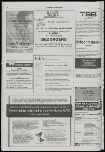 Wijks Nieuws / Bunniks Nieuws, 1 november 2000 (nr. 44, jrg. 36)