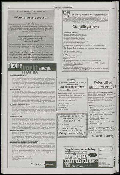 Wijks Nieuws / Bunniks Nieuws, 1 november 2000 (nr. 44, jrg. 36)