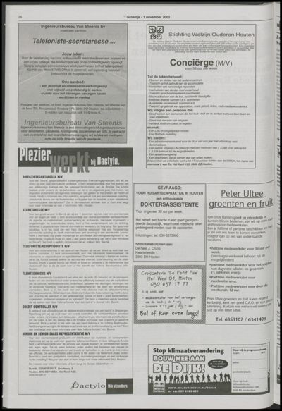 Wijks Nieuws / Bunniks Nieuws, 1 november 2000 (nr. 44, jrg. 36)