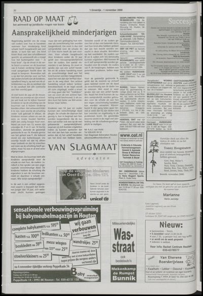 Wijks Nieuws / Bunniks Nieuws, 1 november 2000 (nr. 44, jrg. 36)