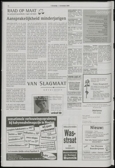 Wijks Nieuws / Bunniks Nieuws, 1 november 2000 (nr. 44, jrg. 36)