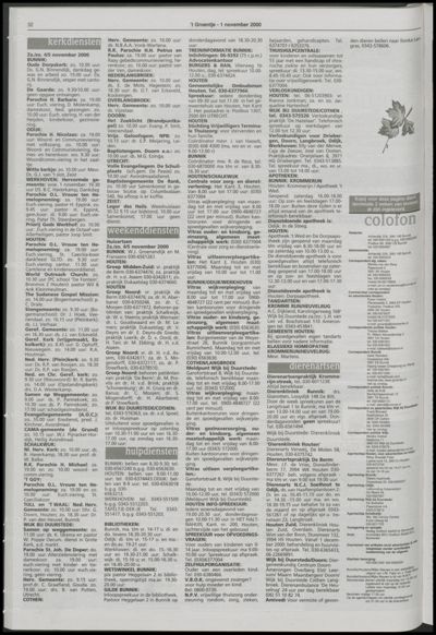 Wijks Nieuws / Bunniks Nieuws, 1 november 2000 (nr. 44, jrg. 36)