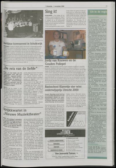 Wijks Nieuws / Bunniks Nieuws, 1 november 2000 (nr. 44, jrg. 36)
