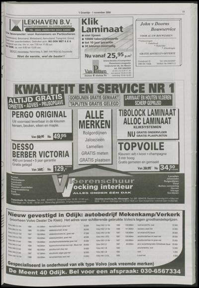 Wijks Nieuws / Bunniks Nieuws, 1 november 2000 (nr. 44, jrg. 36)