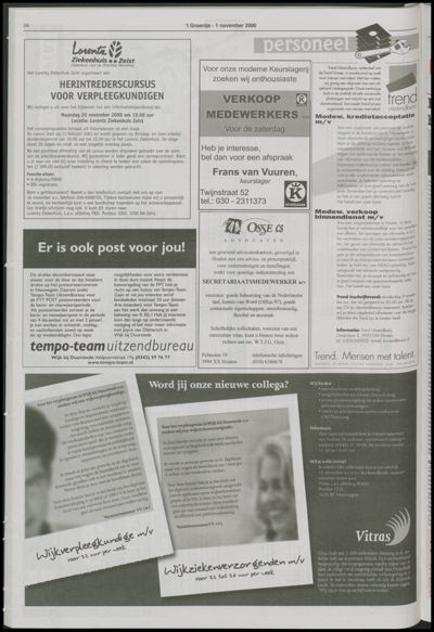 Wijks Nieuws / Bunniks Nieuws, 1 november 2000 (nr. 44, jrg. 36)