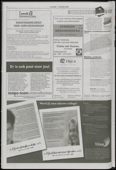 Wijks Nieuws / Bunniks Nieuws, 1 november 2000 (nr. 44, jrg. 36)