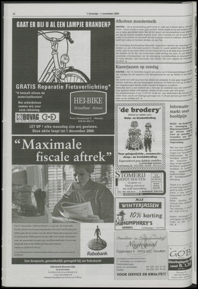 Wijks Nieuws / Bunniks Nieuws, 1 november 2000 (nr. 44, jrg. 36)