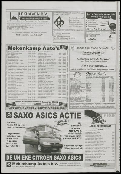 Wijks Nieuws / Bunniks Nieuws, 10 januari 2001 (nr. 2, jrg. 37)
