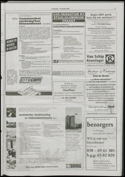 Wijks Nieuws / Bunniks Nieuws, 10 januari 2001 (nr. 2, jrg. 37)