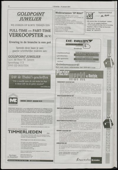 Wijks Nieuws / Bunniks Nieuws, 10 januari 2001 (nr. 2, jrg. 37)