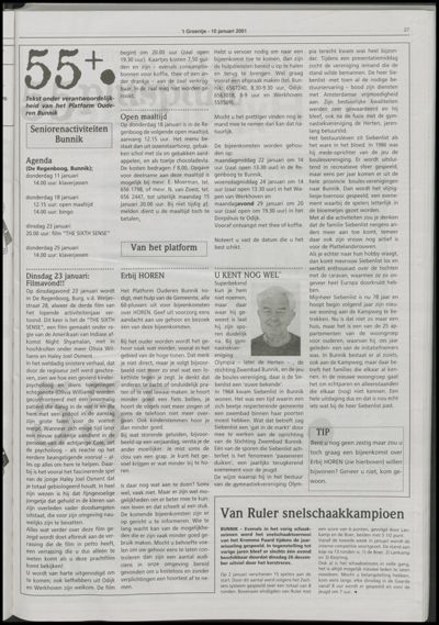 Wijks Nieuws / Bunniks Nieuws, 10 januari 2001 (nr. 2, jrg. 37)