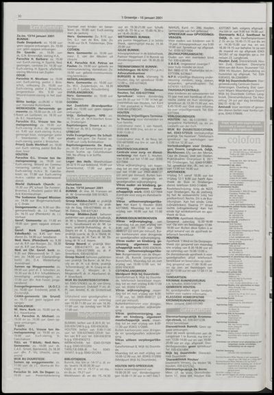 Wijks Nieuws / Bunniks Nieuws, 10 januari 2001 (nr. 2, jrg. 37)