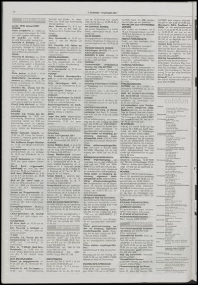 Wijks Nieuws / Bunniks Nieuws, 10 januari 2001 (nr. 2, jrg. 37)