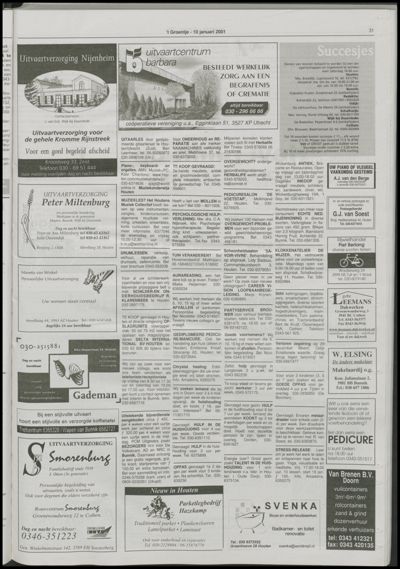 Wijks Nieuws / Bunniks Nieuws, 10 januari 2001 (nr. 2, jrg. 37)
