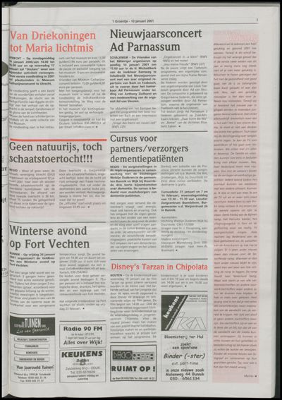 Wijks Nieuws / Bunniks Nieuws, 10 januari 2001 (nr. 2, jrg. 37)