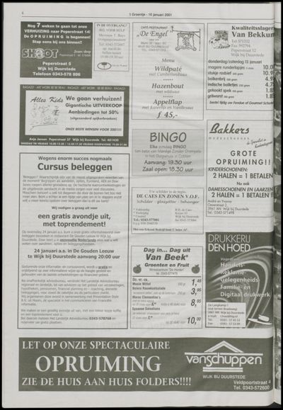 Wijks Nieuws / Bunniks Nieuws, 10 januari 2001 (nr. 2, jrg. 37)