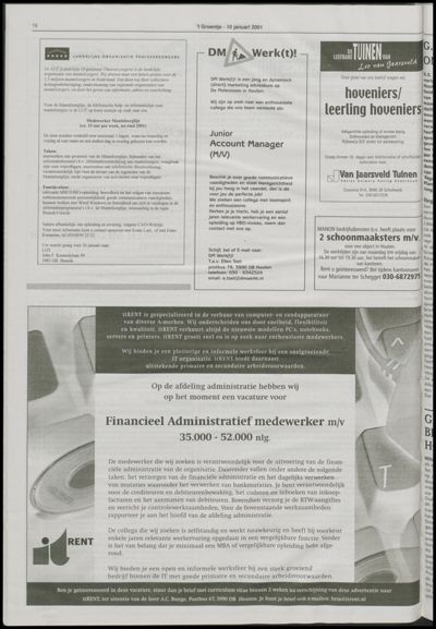 Wijks Nieuws / Bunniks Nieuws, 10 januari 2001 (nr. 2, jrg. 37)