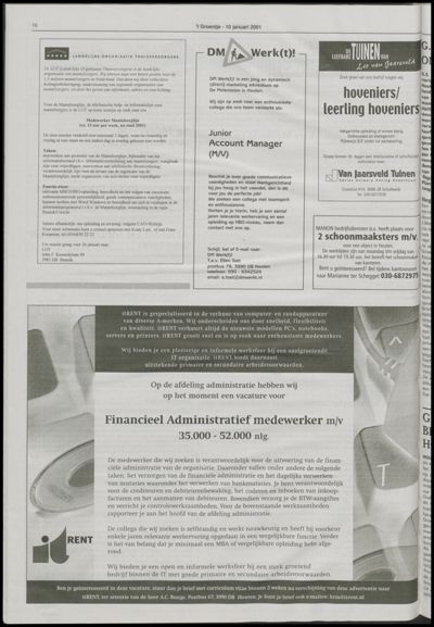 Wijks Nieuws / Bunniks Nieuws, 10 januari 2001 (nr. 2, jrg. 37)