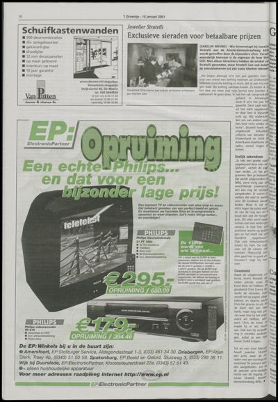 Wijks Nieuws / Bunniks Nieuws, 10 januari 2001 (nr. 2, jrg. 37)