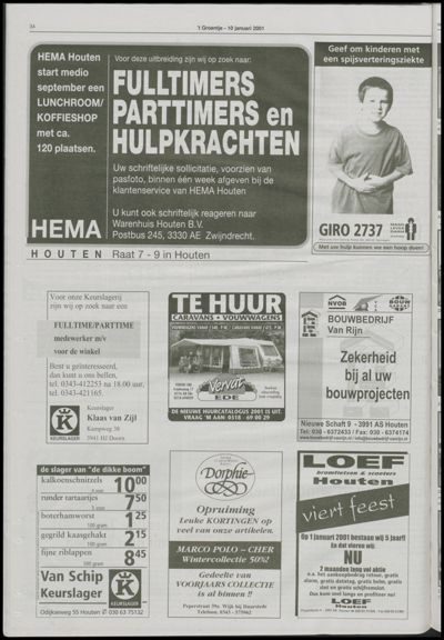 Wijks Nieuws / Bunniks Nieuws, 10 januari 2001 (nr. 2, jrg. 37)
