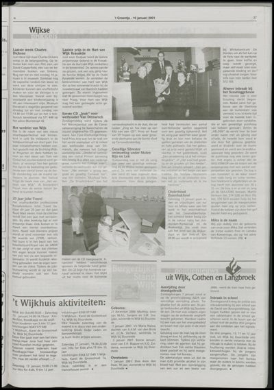 Wijks Nieuws / Bunniks Nieuws, 10 januari 2001 (nr. 2, jrg. 37)