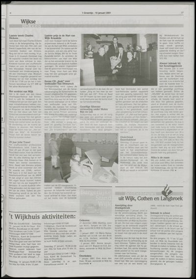 Wijks Nieuws / Bunniks Nieuws, 10 januari 2001 (nr. 2, jrg. 37)