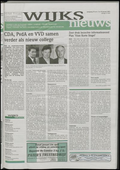 Wijks Nieuws / Bunniks Nieuws, 10 januari 2001 (nr. 2, jrg. 37)
