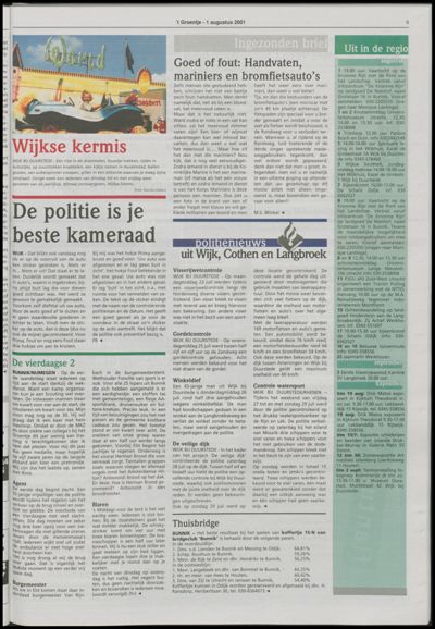Wijks Nieuws / Bunniks Nieuws, 1 augustus 2001 (nr. 31, jrg. 37)