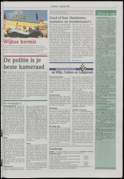 Wijks Nieuws / Bunniks Nieuws, 1 augustus 2001 (nr. 31, jrg. 37)