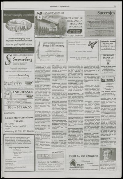 Wijks Nieuws / Bunniks Nieuws, 1 augustus 2001 (nr. 31, jrg. 37)