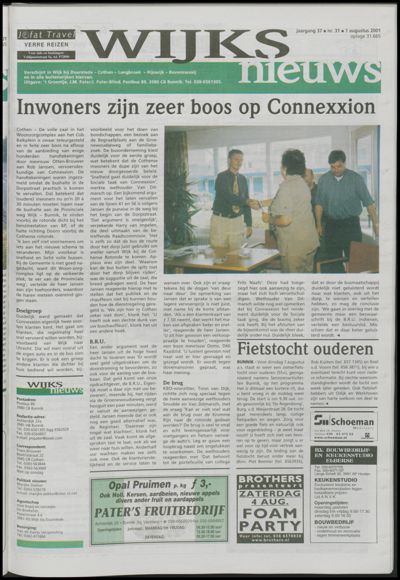 Wijks Nieuws / Bunniks Nieuws, 1 augustus 2001 (nr. 31, jrg. 37)