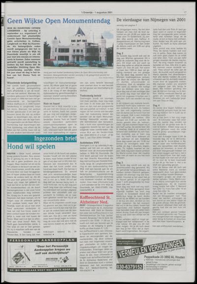 Wijks Nieuws / Bunniks Nieuws, 1 augustus 2001 (nr. 31, jrg. 37)