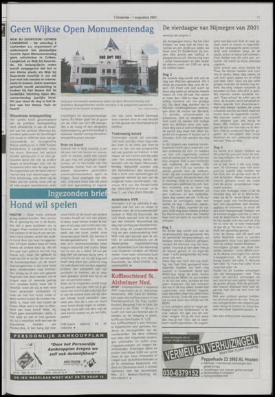 Wijks Nieuws / Bunniks Nieuws, 1 augustus 2001 (nr. 31, jrg. 37)
