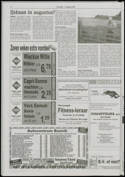 Wijks Nieuws / Bunniks Nieuws, 1 augustus 2001 (nr. 31, jrg. 37)