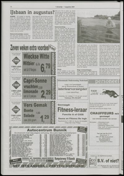 Wijks Nieuws / Bunniks Nieuws, 1 augustus 2001 (nr. 31, jrg. 37)