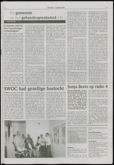 Wijks Nieuws / Bunniks Nieuws, 1 augustus 2001 (nr. 31, jrg. 37)