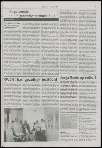 Wijks Nieuws / Bunniks Nieuws, 1 augustus 2001 (nr. 31, jrg. 37)