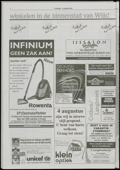 Wijks Nieuws / Bunniks Nieuws, 1 augustus 2001 (nr. 31, jrg. 37)