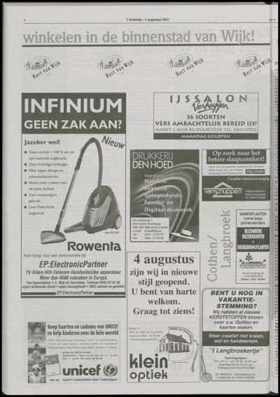 Wijks Nieuws / Bunniks Nieuws, 1 augustus 2001 (nr. 31, jrg. 37)