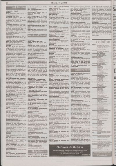 Wijks Nieuws / Bunniks Nieuws, 10 april 2002 (nr. 15, jrg. 38)