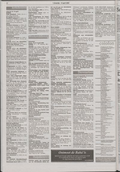Wijks Nieuws / Bunniks Nieuws, 10 april 2002 (nr. 15, jrg. 38)
