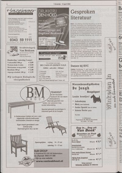 Wijks Nieuws / Bunniks Nieuws, 10 april 2002 (nr. 15, jrg. 38)