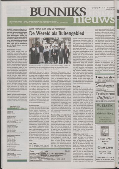 Wijks Nieuws / Bunniks Nieuws, 10 april 2002 (nr. 15, jrg. 38)