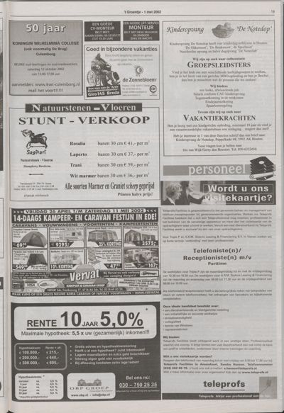 Wijks Nieuws / Bunniks Nieuws, 1 mei 2002 (nr. 18, jrg. 38)