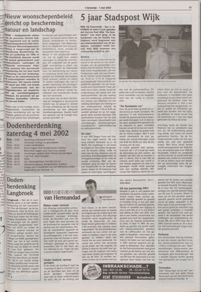 Wijks Nieuws / Bunniks Nieuws, 1 mei 2002 (nr. 18, jrg. 38)