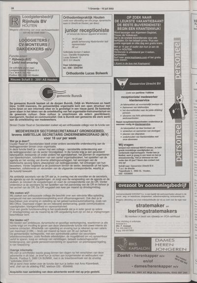 Wijks Nieuws / Bunniks Nieuws, 10 juli 2002 (nr. 28, jrg. 38)