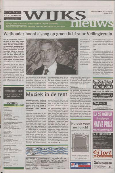 Wijks Nieuws / Bunniks Nieuws, 10 juli 2002 (nr. 28, jrg. 38)